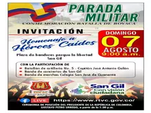 Invitación Conmemoración Batalla de Boyacá