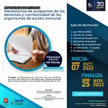 Se invita a participar del Programa de Educación Mecanismos de Protección de los Derechos y Normatividad de los Organismos de Acción Comunal