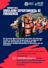 Participe en el Simulacro Departamental de emergencia el próximo 28 de octubre