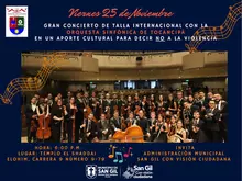 Viernes 25 de noviembre Gran Concierto de Talla Internacional Orquesta Sinfónica de Tocancipa