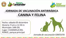 Jornada de Vacunación Antirrábica Canina y Felina