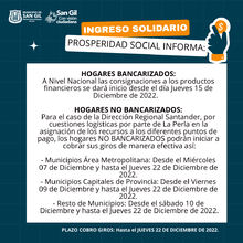 Ingreso Solidario Prosperidad Social informa