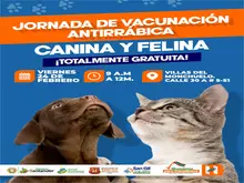 Jornada de Vacunación Antirrábica Canina y Felina