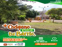 + Oxígeno para tu Barrio, limpiemos juntos el parque de San Martín frente a la Iglesia
