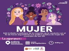 Mujer está invitada a participar de la creación de la veeduría