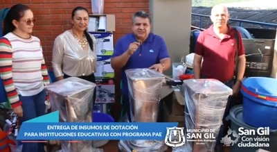 Inversión de $64 millones de pesos en Menaje para el programa PAE de los niños de San Gil