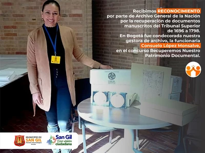 Reconocimiento del Archivo General de la Nación por recuperar archivos de hace 300 años
