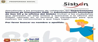 Información personas inscritas para el Sisbén