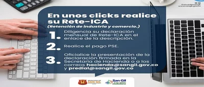 En unos clicks puede realizar su pago de Rete-ICA