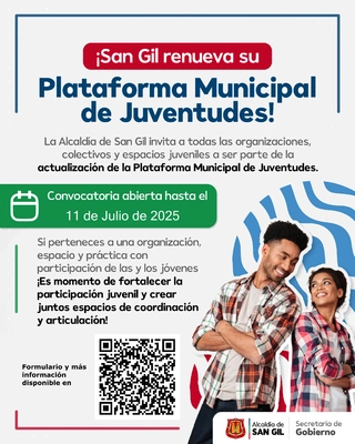 Convocatoria para la actualización de la Plataforma Municipal de Juventudes